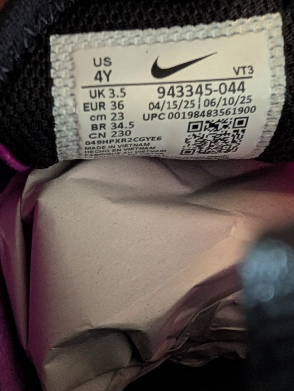 Nike Air Max 270 GS Vivid Purple/Black Running Shoes Youth Size 4Y New No Box - Picture 10 of 10